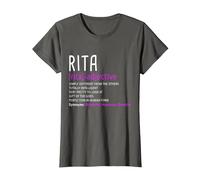 Personalized Name Description Rita T-Shirt, Women, Asphalt Grey, Small