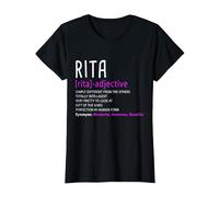 Personalized Name Description Rita T-Shirt, Women, Black, XX-Large