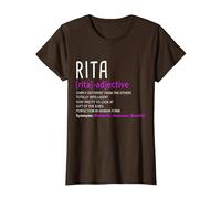Personalized Name Description Rita T-Shirt, Women, Brown, XX-Large