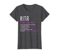 Personalized Name Description Rita T-Shirt, Women, Dark Heather Grey, Large