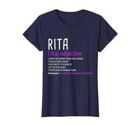 Personalized Name Description Rita T-Shirt, Women, Navy Blue, 3X-Large