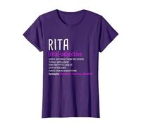 Personalized Name Description Rita T-Shirt, Women, Purple, Large
