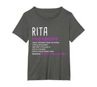 Personalized Name Description Rita T-Shirt, Women's Plus, Asphalt Grey, 2X