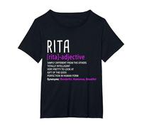 Personalized Name Description Rita T-Shirt, Women's Plus, Black, 2X