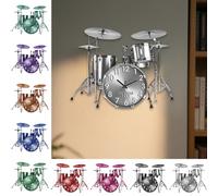 Personalized Name Drum Wall Clock Custom Text Acrylic Musical Instrument Design 2D Flat Wall Clock for Music Studios Living Rooms Bedroom DJ Musical Instrument Modeling Home Decoration for Men Women