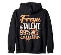 Personalized Name, Freya 1% Talent 99% Caffeine Zip Hoodie
