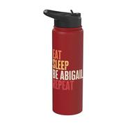 Personalized Name Funny Retro Eat Sleep Be Abigail Stainless Steel Insulated Water Bottle
