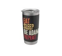 Personalized Name Funny Retro Eat Sleep Be Adam Stainless Steel Insulated Tumbler
