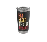 Personalized Name Funny Retro Eat Sleep Be Alex Stainless Steel Insulated Tumbler