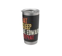 Personalized Name Funny Retro Eat Sleep Be Edward Stainless Steel Insulated Tumbler