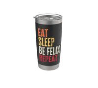 Personalized Name Funny Retro Eat Sleep Be Felix Stainless Steel Insulated Tumbler