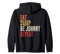 Personalized Name Funny Retro Eat Sleep Be Johnny Zip Hoodie
