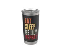 Personalized Name Funny Retro Eat Sleep Be Lily Stainless Steel Insulated Tumbler