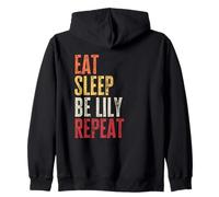 Personalized Name Funny Retro Eat Sleep Be Lily Zip Hoodie