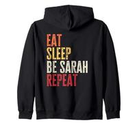 Personalized Name Funny Retro Eat Sleep Be Sarah Zip Hoodie