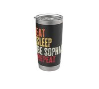 Personalized Name Funny Retro Eat Sleep Be Sophia Stainless Steel Insulated Tumbler