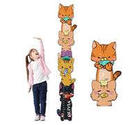 Personalized Name Growth Chart for Kids, Kitten Eating Fish Wooden Height Chart for Wall, Height Measurement for Wall Kids Height Wall Chart Kids Room Nursery Wall Decor