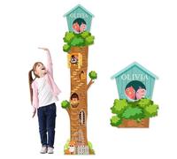 Personalized Name Growth Chart for Wall - Tree House Animals Kids Height Ruler, Wooden Growth Chart for Kids, Meaningful Memories Through Kid Size Chart Measurement
