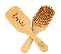 Personalized Name Hair Brush Gift Set, Custom Engraved Bamboo Wood Airbag Massage Comb, Gift For Sister, Mom, Friend On Special Day