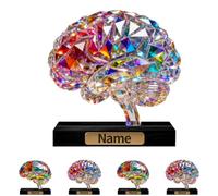 Personalized Name Human Brainstem Crystal Style Desktop Ornament Custom Text Brain Acrylic Birthday Medical Themed Stained Glass Ornaments Human Brain Plaque Sign Desk Accessory Gift Doctor Nurse