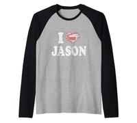 Personalized Name Jason I Love Jason Vintage Raglan Baseball Tee