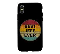 Personalized Name Jeff I love Jeff Retro vintage Style Case for iPhone X/XS