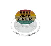 Personalized Name Jeff I love Jeff Retro vintage Style PopSockets PopGrip for MagSafe