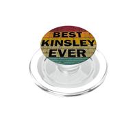 Personalized Name Kinsley I love Kinsley Retro vintage Style PopSockets PopGrip for MagSafe