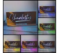 Personalized Name Mirror LED Light, Custom Text Neon Signs Wall Decor with Multi Color Night Light Lamp for Kids Bedroom Livingroom Christmas Party Decoration Boys Girls Birthday Gift (Rectangular-01)