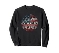 Personalized Name Nathan I love Nathan USA vintage Style Sweatshirt