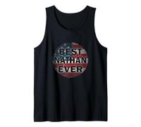 Personalized Name Nathan I Love Nathan USA Vintage Style Tank Top
