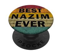 Personalized Name Nazim I love Nazim Retro vintage Style PopSockets Adhesive PopGrip