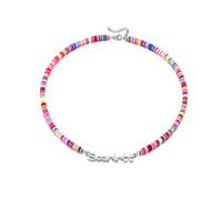 Personalized Name Necklace - 18K Gold Plated Stainless Steel Custom Text Jewelry - Mother's Day Gift for Mom - Birthday Anniversary Present for Wife Girlfriend (Silver)