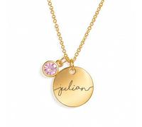 Personalized Name Necklace for Women, Imitation Birthstone Initial Necklace | Engraved Name Necklace, Pendant Jewelry Gifts for Mom Grandma Daughter Wife Friends for Birthday Mother’s Day Anniversary