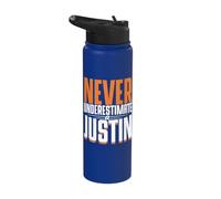 Personalized Name, Never Underestimate A Justin Stainless Steel Insulated Water Bottle