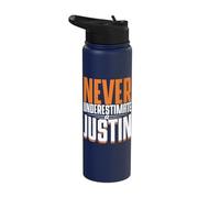 Personalized Name, Never Underestimate A Justin Stainless Steel Insulated Water Bottle