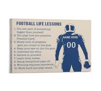 Personalized Name Number Rugby Poster Custom Football Life Lessons Inspirational Gifts For Football Players Lovers 20x30inch(50x75cm)