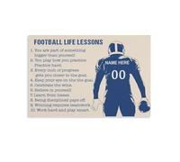 Personalized Name Number Rugby Poster Custom Football Life Lessons Inspirational Gifts For Football Players Lovers 16x24inch(40x60cm)