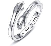 Personalized Name Promise Ring, Custom Ring for Her Adjustable Couples Rings with Text, Jewelry Gift for Women, Girlfriend, Friends, Moms, and Grandmas, Perfect Idea for Valentine's Day, Birthday