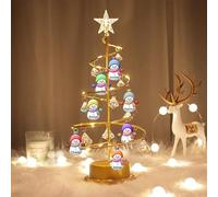 Personalized Name Snowman Crystal Christmas Tree with LED Lights,Custom Christmas Snowman Crystal Tree Light,Tabletop Metal Xmas Tree, Christmas Decoration for Family Mom Dad