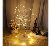 Personalized Name Snowman Family LED Firefly Tree Lamp Christmas tree lights Tabletop Christmas Tree LED Lights | Battery/USB Operated Birch Tree | Lighted Tree for Party Holiday Christmas Decor