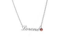 Personalized Name Text Projection Stainless Necklace Customized With Picture Inside Present For Women Mom Girls Girlfriend Wife Daughter Birthday (Silver)