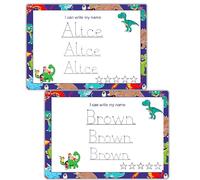 Personalized Name Tracing Worksheet for Toddlers - Dragon Border | Custom Reusable A4 Writing Mat for Kids | Waterproof & Laminated