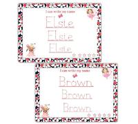 Personalized Name Tracing Worksheet for Toddlers - Floral Border | Custom A4 Writing Board for Girls | Reusable & Waterproof