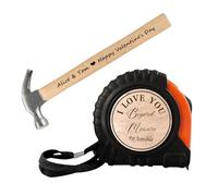 Personalized Name Valentines Tape Measure Hammer Set for Him, Custom I LOVE Building A Life with you Tape Measure for Boyfriend,Valentines day Wedding Anniversary Tape Measure Gift for Husband