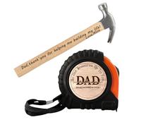 Personalized Name Valentines Tape Measure Hammer Set for Him, Custom I LOVE Building A Life with you Tape Measure for Boyfriend,Valentines day Wedding Anniversary Tape Measure Gift for Husband