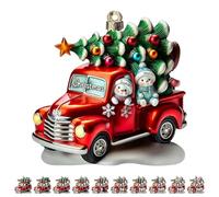 Personalized Nana's Cute Little Snowman, Custom Grandma Christmas Decal, Personalised Family Snowman Sticker for Fridge, Red Truck Holiday Decor Stickers for Family Grandparents