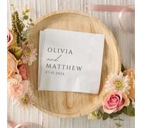 Personalized Napkins,Custom Cocktail Napkins,3-Ply Bulk White Beverage Napkins,Engagement Party,Bridal Shower,Restaurant Bar Paper Napkins and Party Napkins (10pcs)