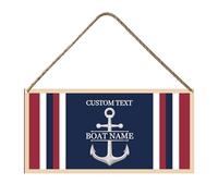 Personalized Nautical Theme Wall Decor,Custom Boat Name Nautical Anchor Wood Wall Hanging Signs Ship Sailing Yacht for Beach House Lake Sailboat Farmhouse
