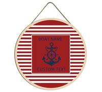 Personalized Nautical Theme Wall Decor,Custom Boat Name Nautical Anchor Wood Wall Hanging Signs Ship Sailing Yacht for Beach House Lake Sailboat Farmhouse